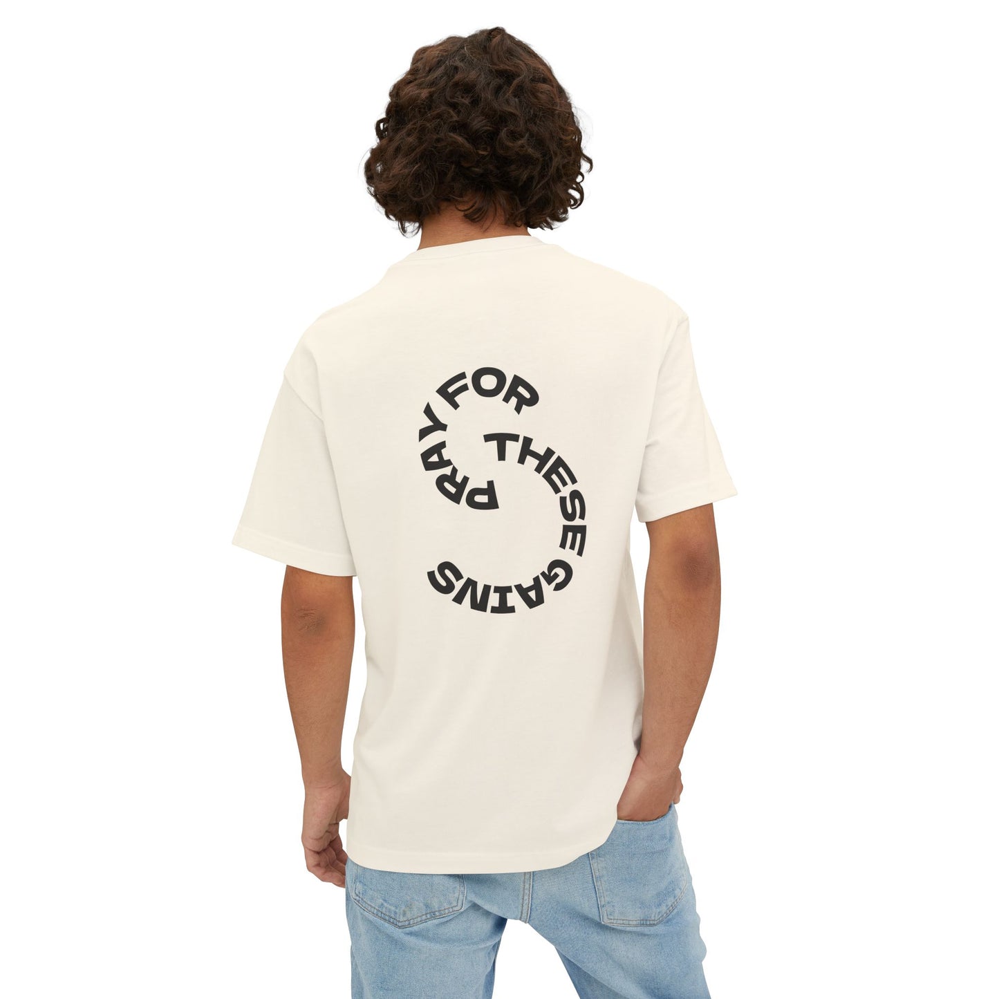 Trendy Unisex Oversized Tee - "Pray for These Gains" Graphic Shirt