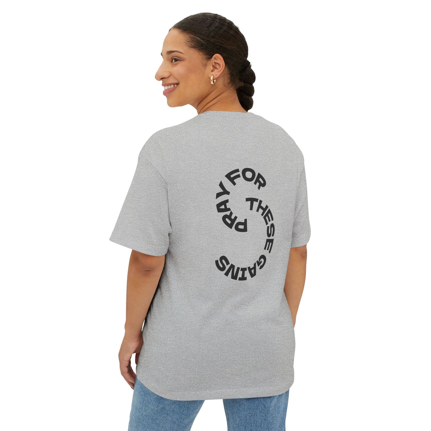 Trendy Unisex Oversized Tee - "Pray for These Gains" Graphic Shirt