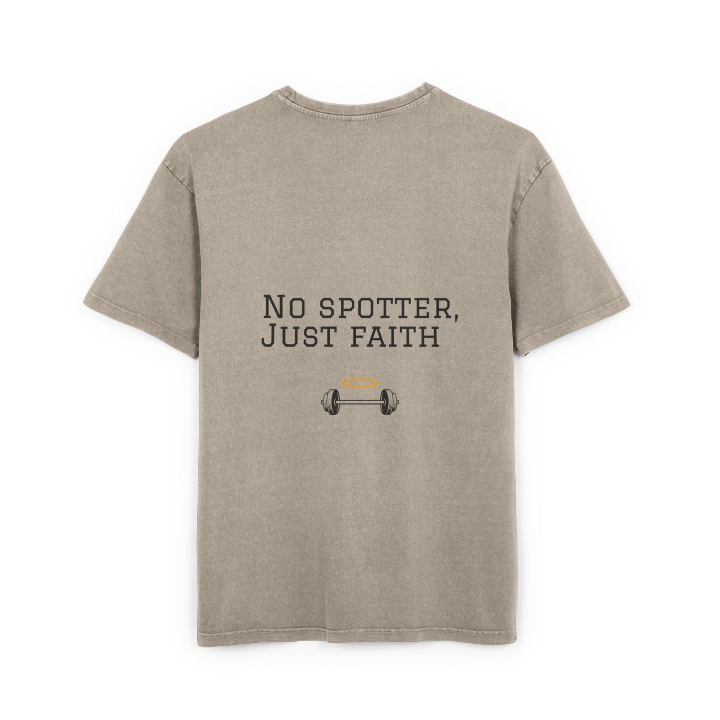 Men's Acid Washed Oversized Tee - No Spotter, Just Faith