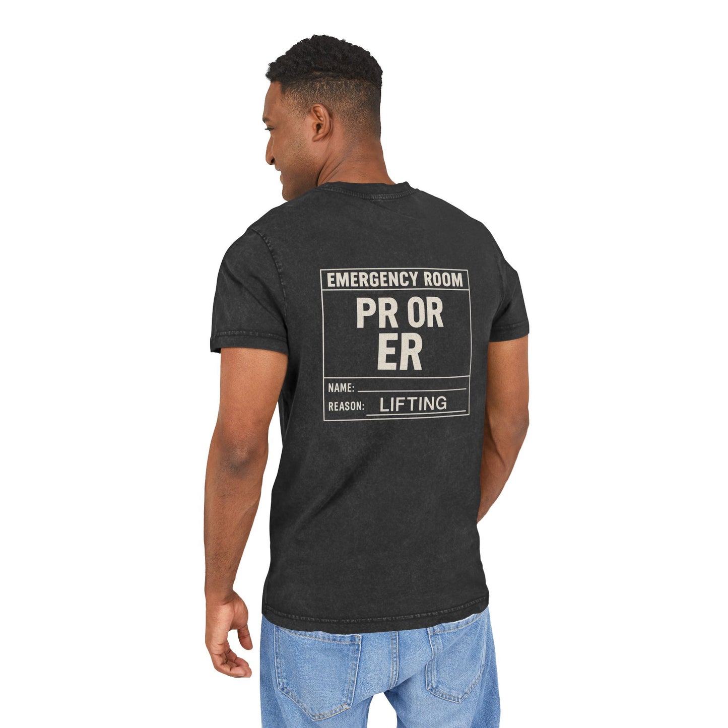 Acid Washed Graphic Tee for Fitness Lovers, Edgy Workout Shirt, Casual Everyday Fashion, Gift for Gym Enthusiasts, Motivational Tee