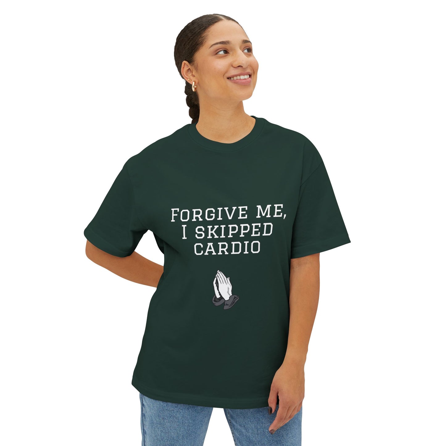 Oversized Tee “Forgive me, I skipped cardio” Design Unisex Shirt