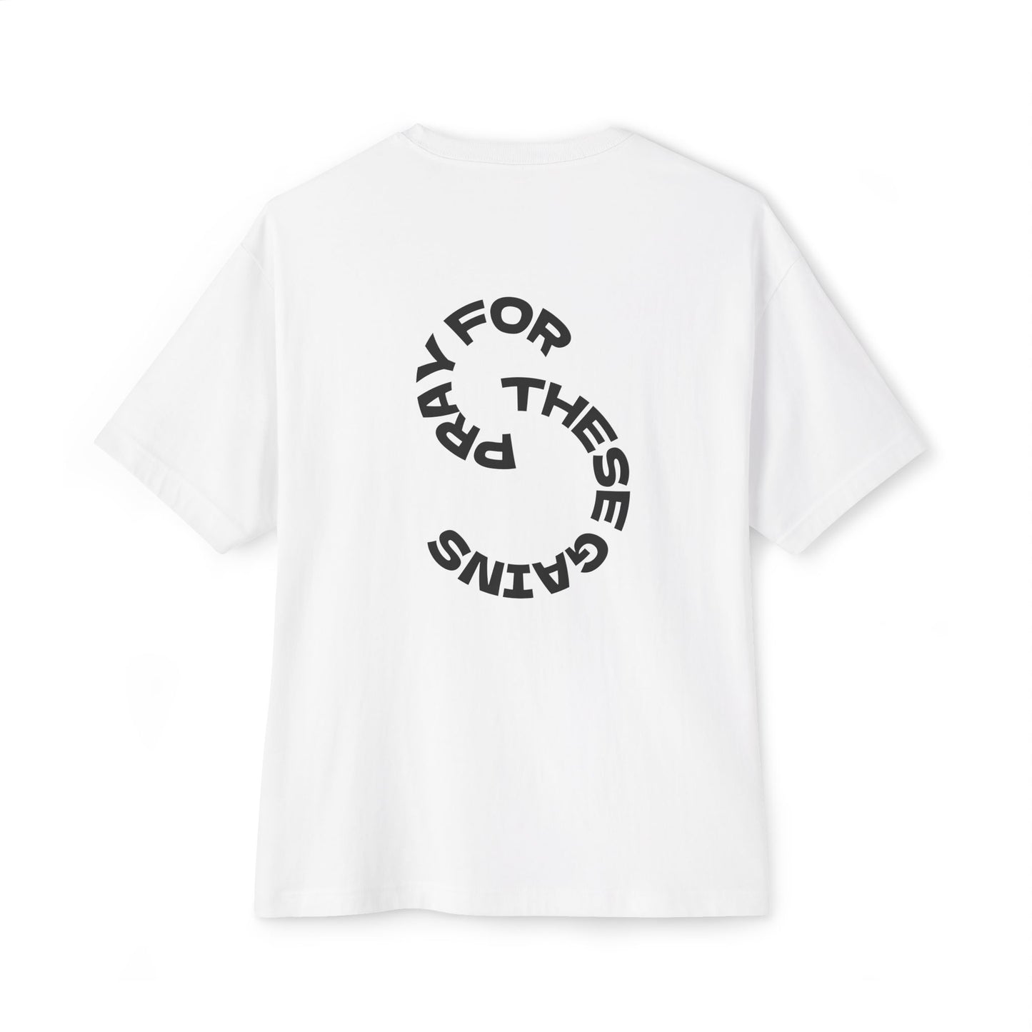 Trendy Unisex Oversized Tee - "Pray for These Gains" Graphic Shirt
