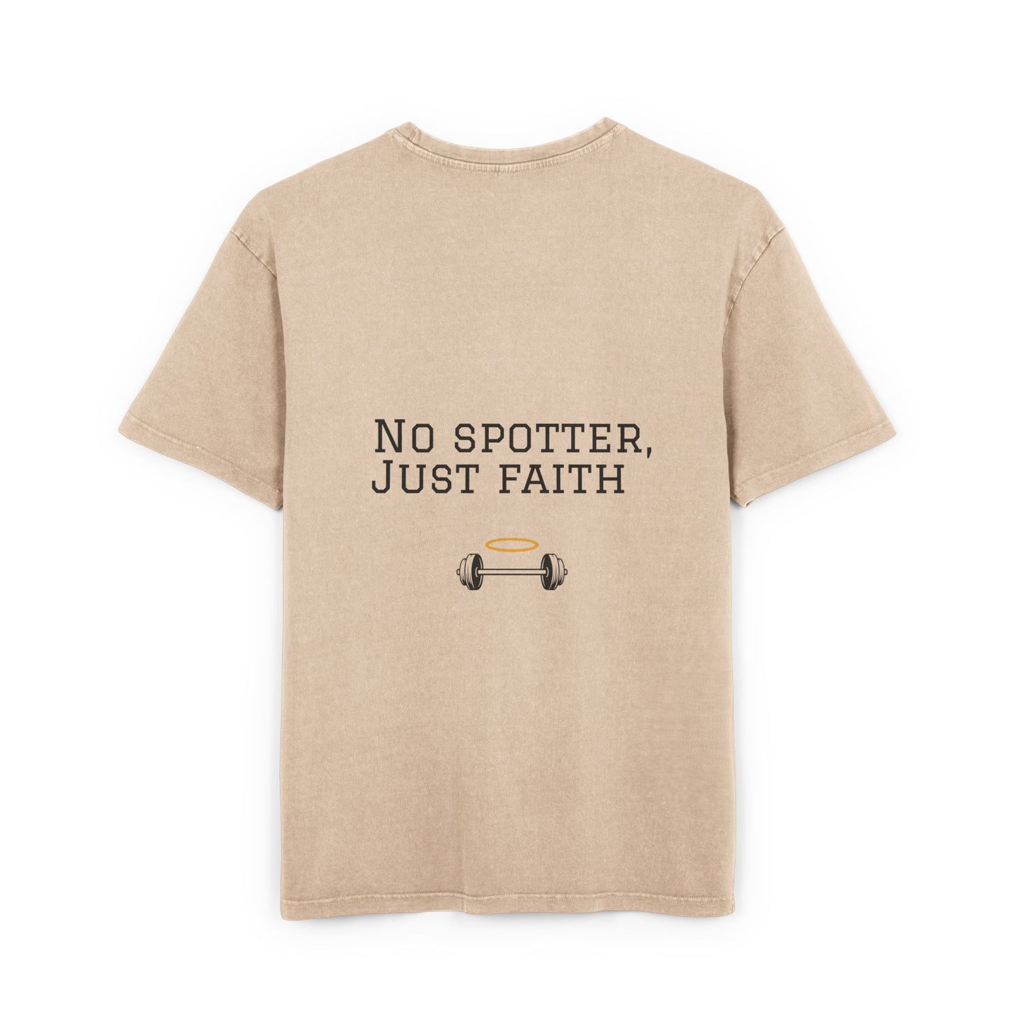 Men's Acid Washed Oversized Tee - No Spotter, Just Faith