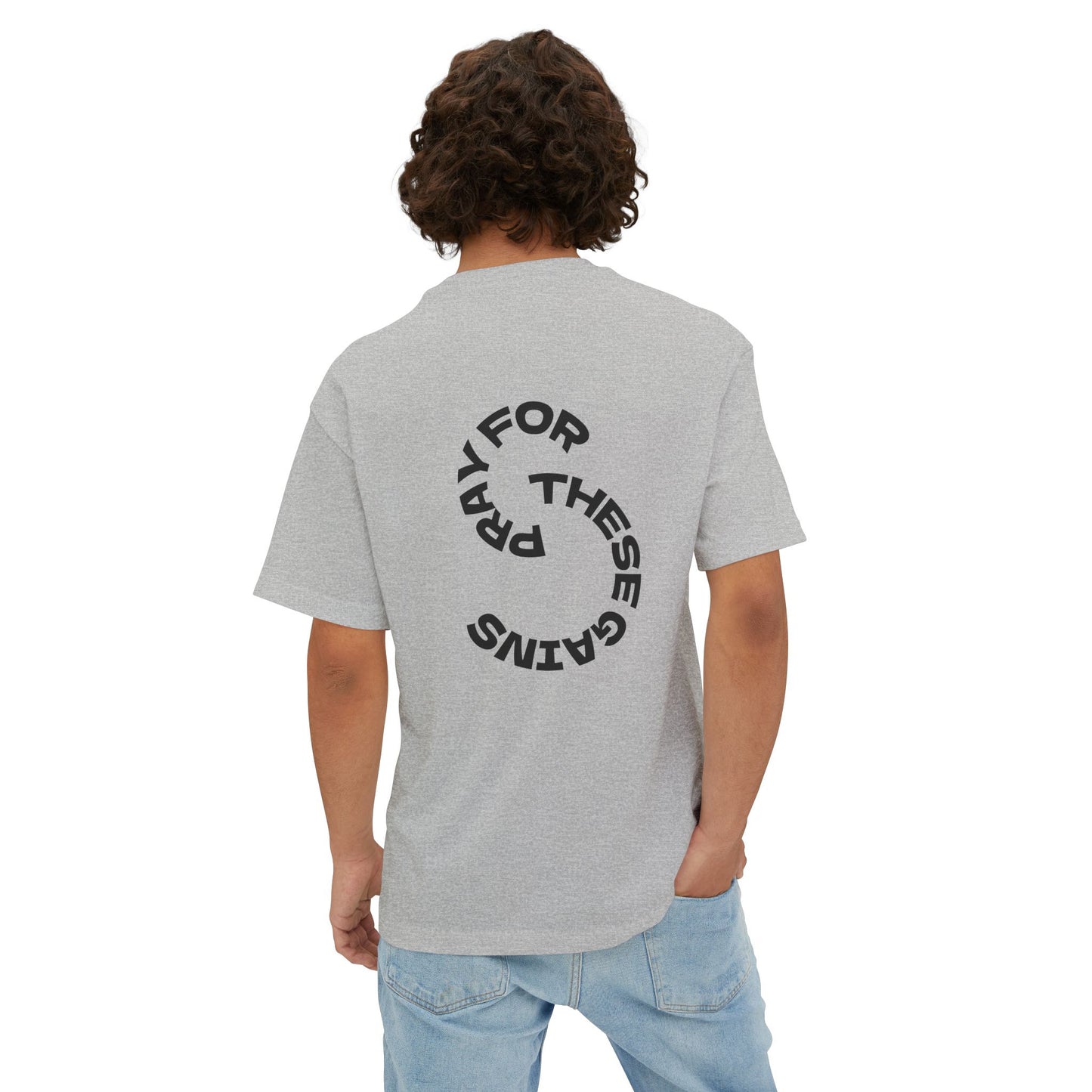 Trendy Unisex Oversized Tee - "Pray for These Gains" Graphic Shirt