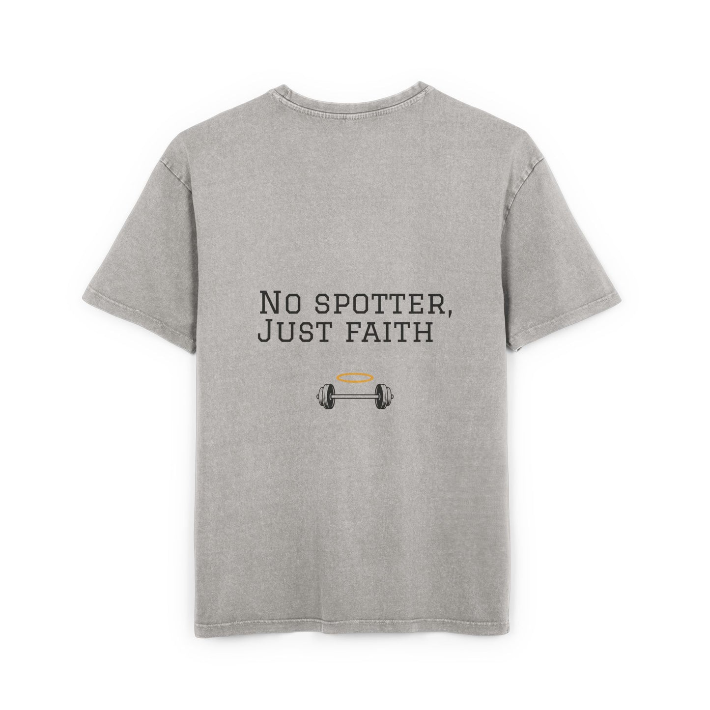 Men's Acid Washed Oversized Tee - No Spotter, Just Faith