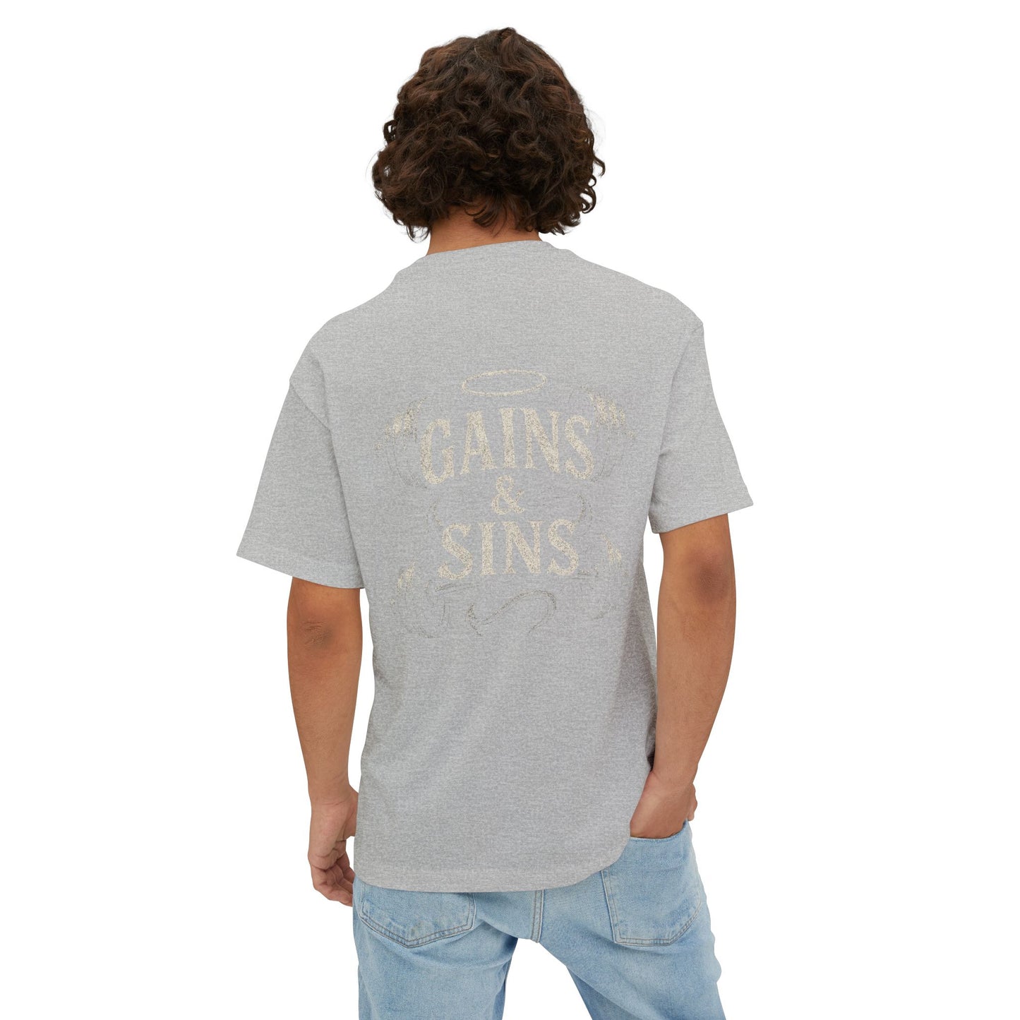 Oversized Tee “Gains and Sins” Design Unisex Shirt
