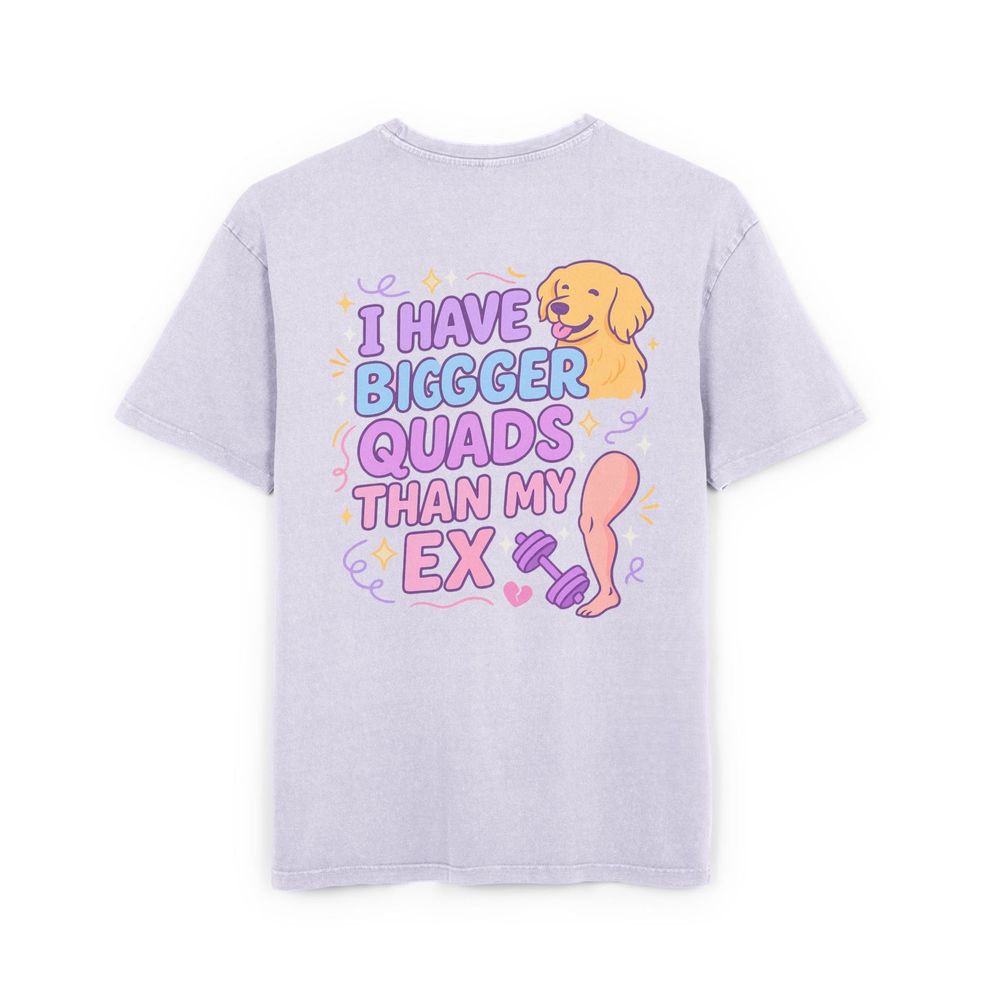 Acid Washed Oversized Tee - "Bigger Quads than my ex"