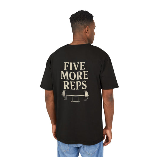 Men's Acid Washed Oversized Tee - "Five More Reps"