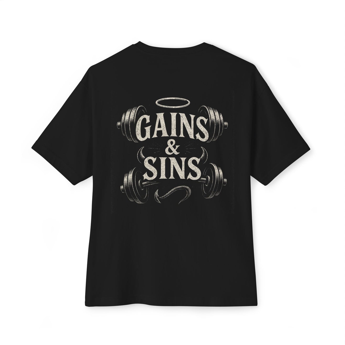 Oversized Tee “Gains and Sins” Design Unisex Shirt