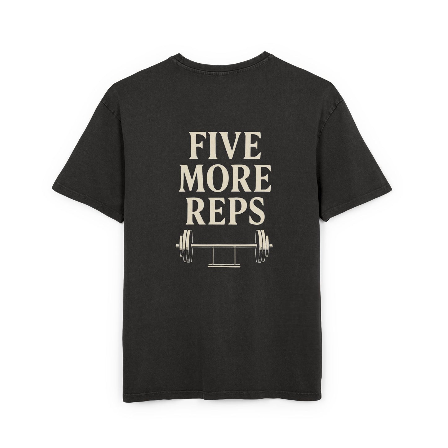 Men's Acid Washed Oversized Tee - "Five More Reps"